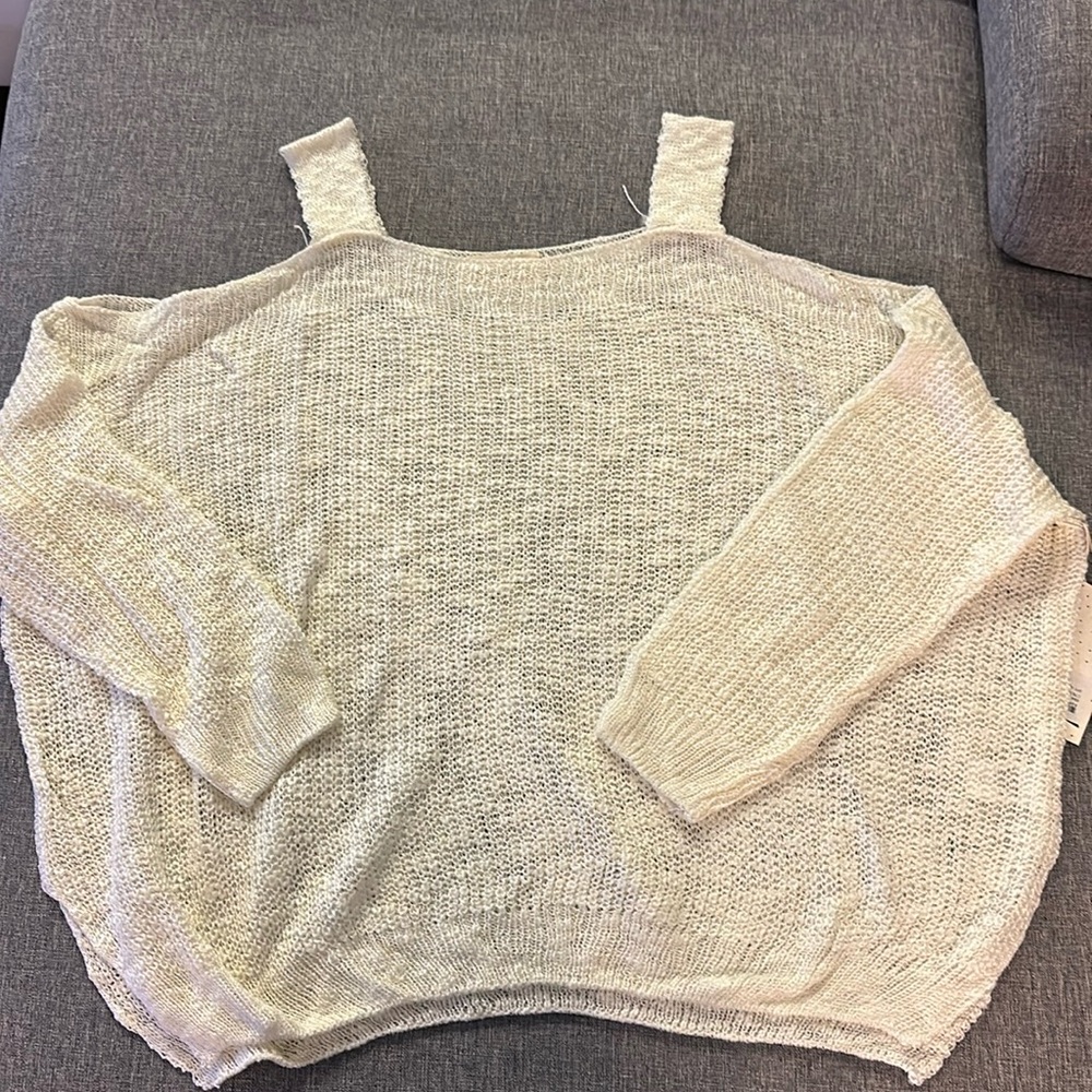 Soft knit off shoulder sweater